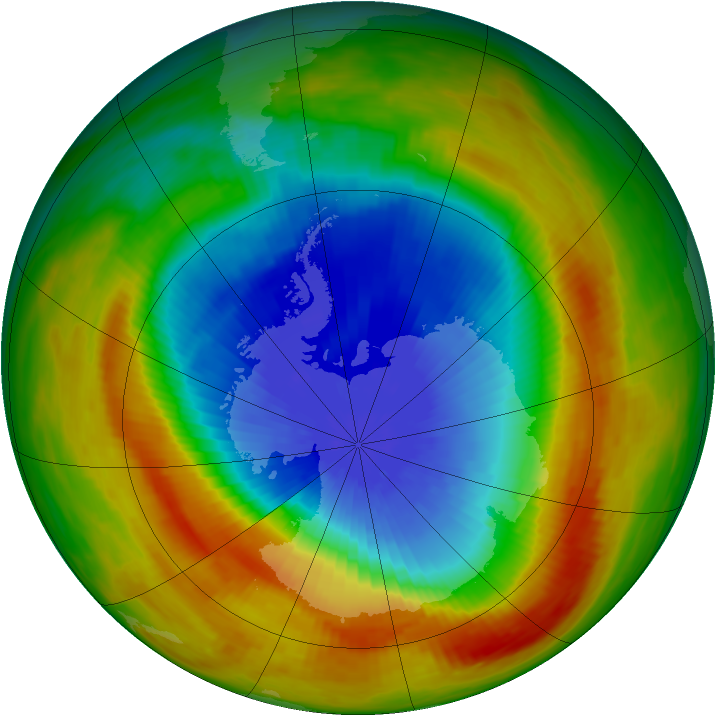 Antarctic ozone map for 11 October 1988